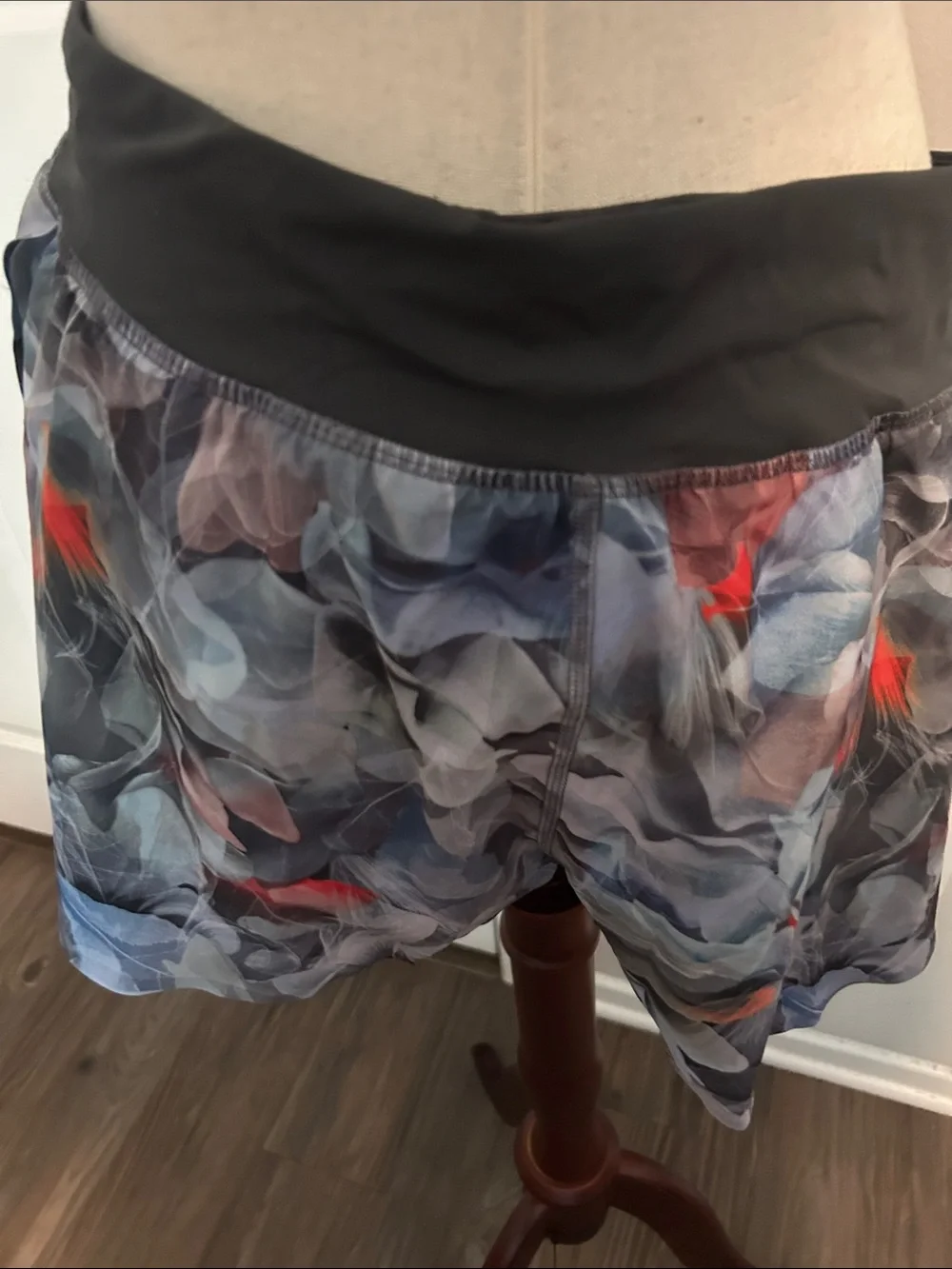 Floral Print Women's Skirt with Black Waistband